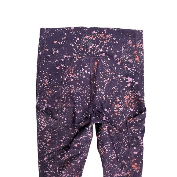 Athleta Ultimate Stash Pocket Splat Capri Leggings Women Size XS Maroon Pink - Picture 3 of 12